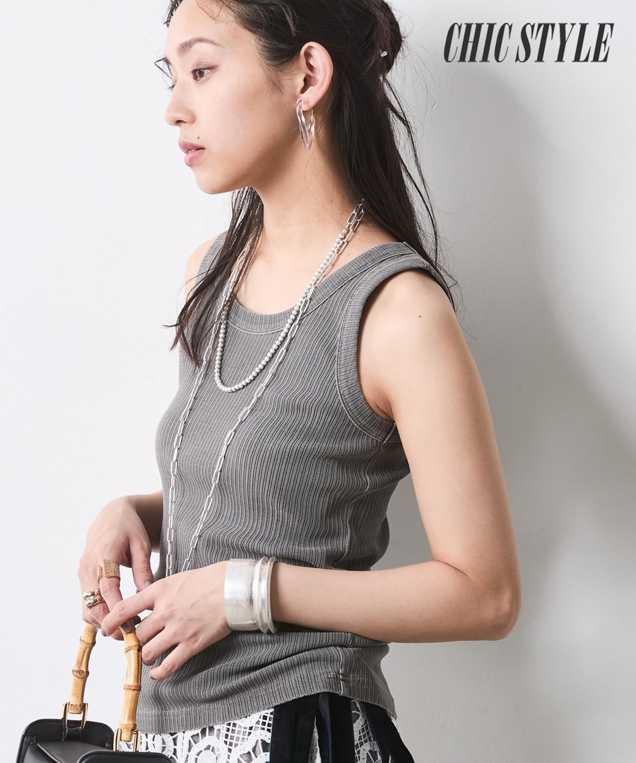 nissen 顏料染色加工羅紋背心(CHIC STYLE) (日本女裝大尺碼) NSDER0126B0011 SS26