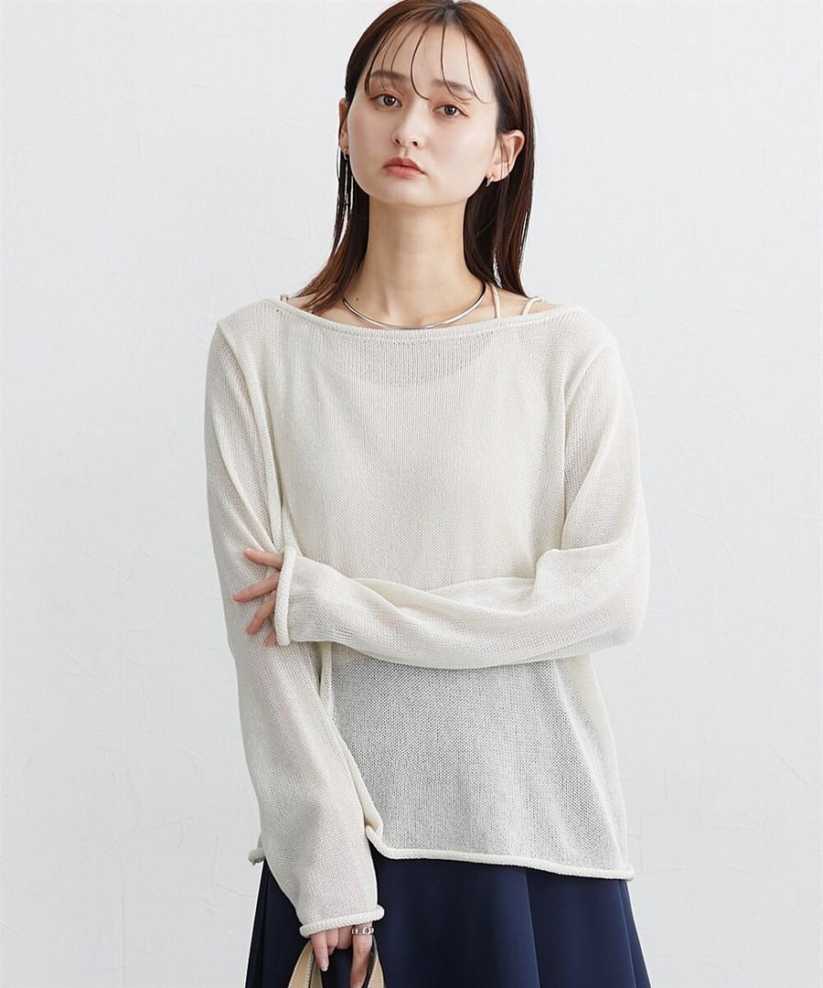 nissen 船領針織捲邊收口上衣 (日本女裝) NSALC0126A0003 SS26
