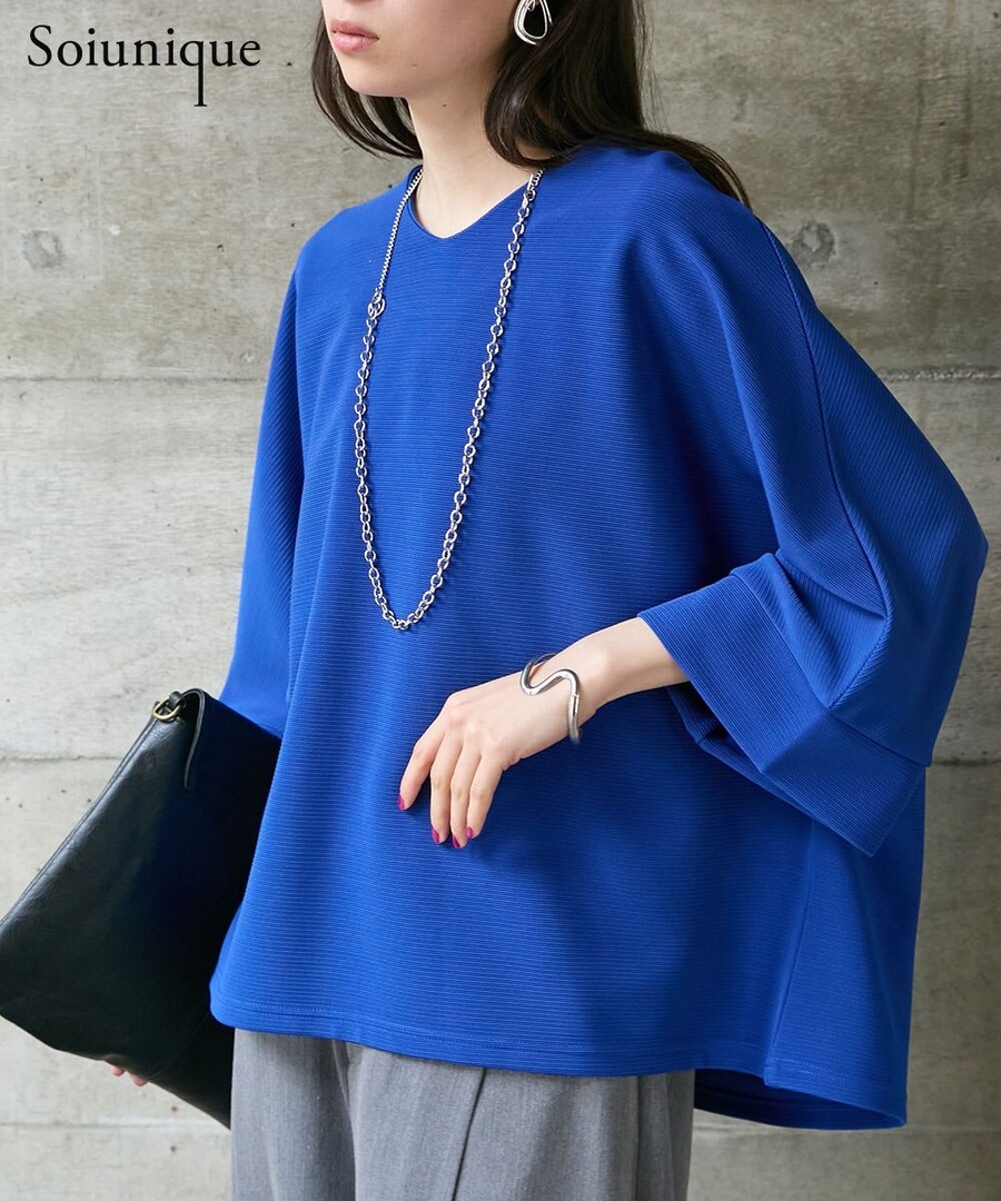 nissen V領七分袖寬鬆上衣(Soiunique) (日本女裝大尺碼) NSCVW0226B0001 SS26