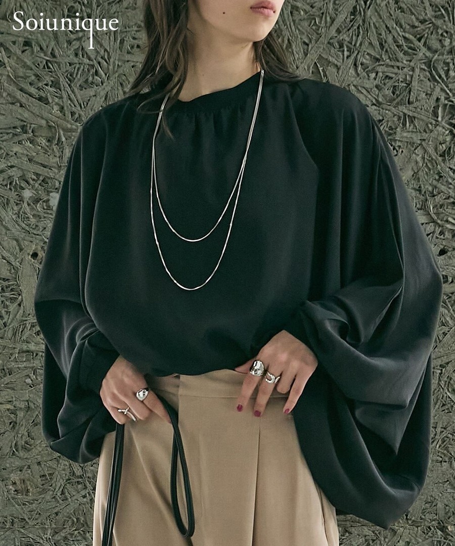 nissen 奢華垂墜感蝙蝠袖上衣(Soiunique) (日本女裝大尺碼) NSCVW0226B0002 SS26