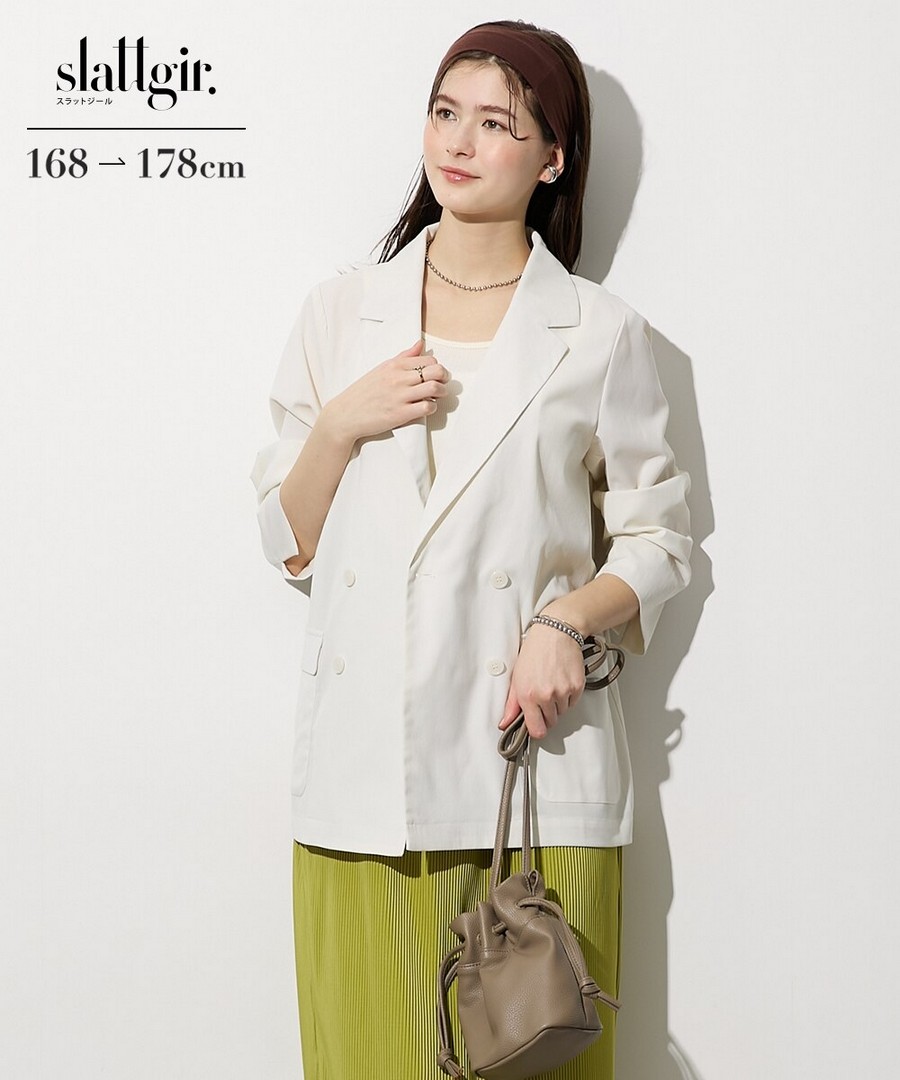 nissen [高挑尺寸]輕薄透視感寬鬆西裝外套 (日本女裝大尺碼) NSDHX0126B0005 SS26