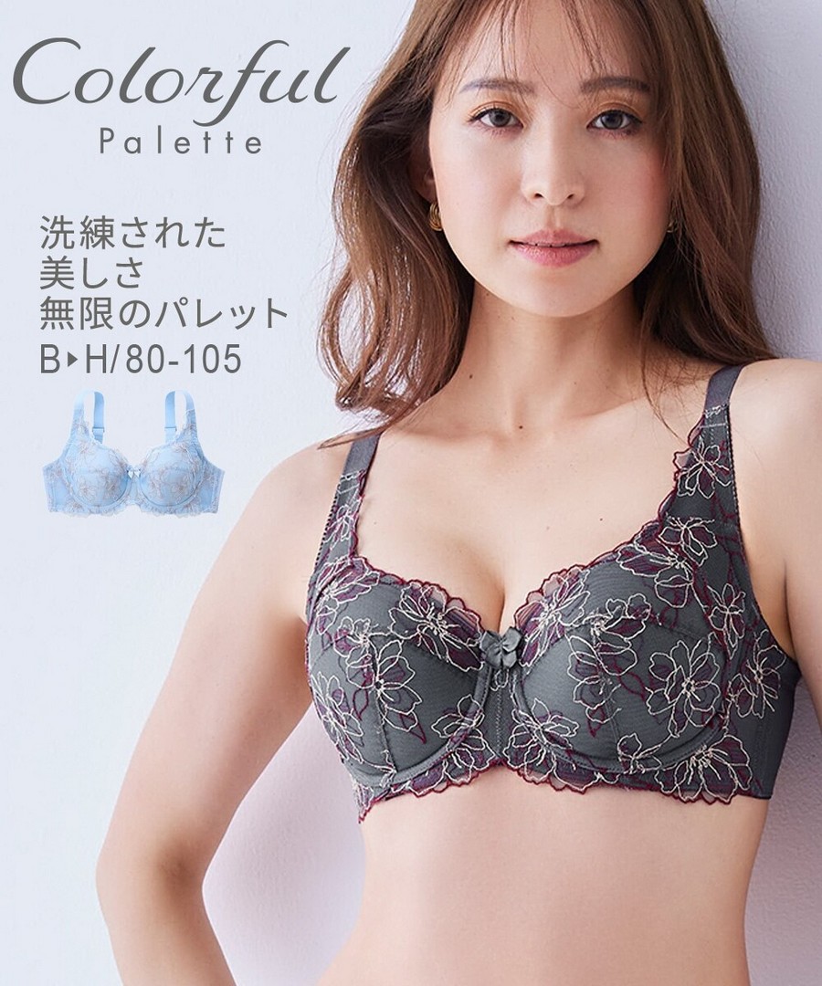 nissen Colorful Palette 全罩杯內衣(鐵線蓮花圖案) (日本女裝大尺碼內衣) NSCJC0226B0001 SS26