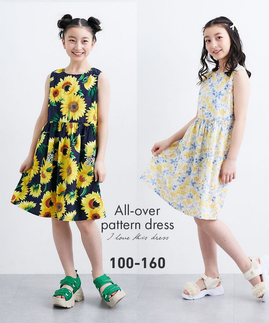 Nissen 滿版印花連身裙(女孩，青少年) (日本童裝) NSBLE0126B0003 SS26