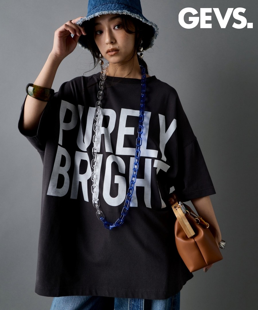 nissen 寬鬆版型字母印花中長款Tee(CHIC STYLE) (日本女裝大尺碼) NSAMR0126B0031 SS26
