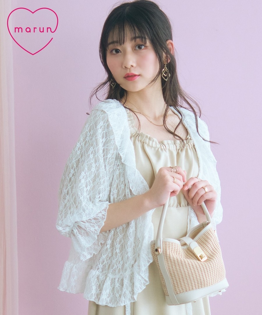 nissen 蕾絲荷葉邊短款外套(marun) (日本女裝大尺碼) NSBNC0426B0013 SS26
