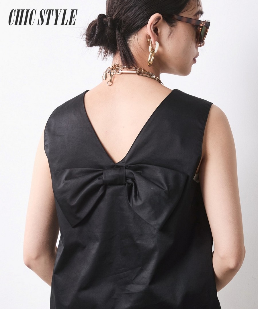 nissen 100%純棉後繫帶背心(CHIC STYLE) (日本女裝大尺碼) NSCSQ0226B0010 SS26