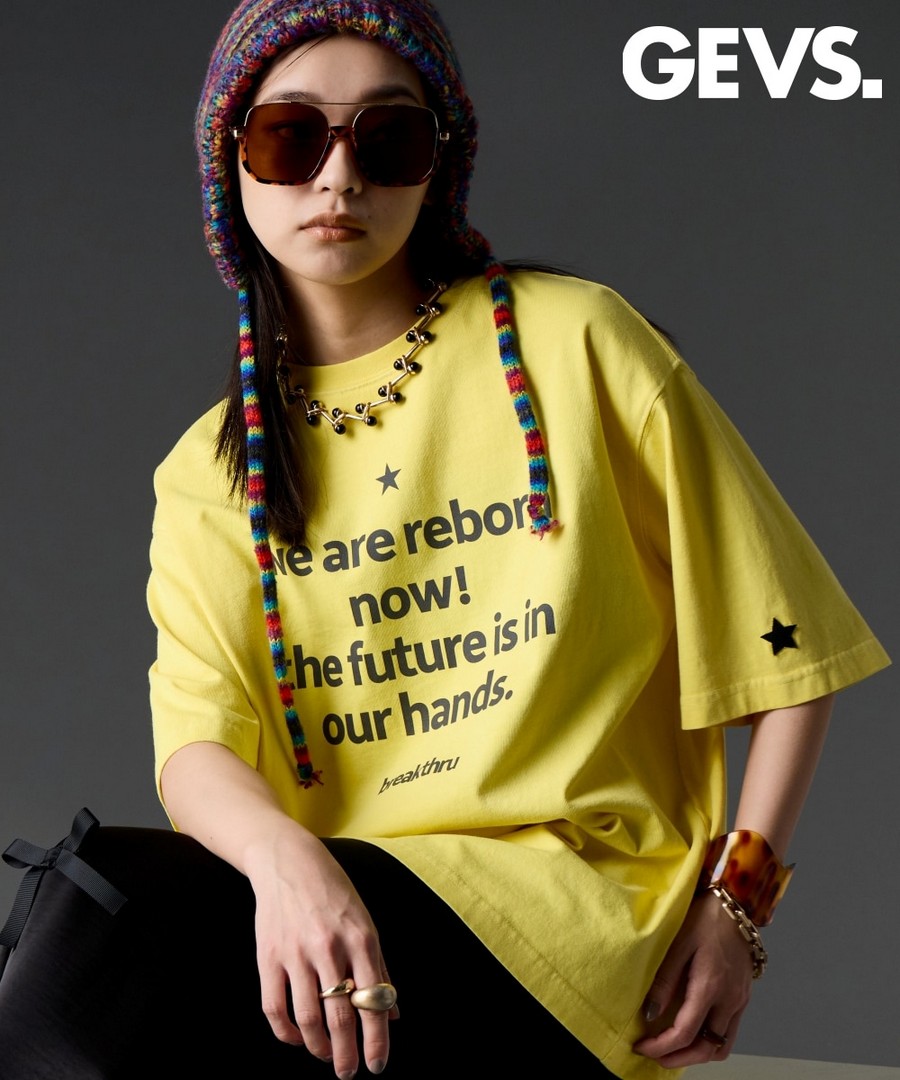 nissen 100%純棉顏料染色加工雙面印花設計Tee(GEVS.) (日本女裝大尺碼) NSDER0126B0034 SS26