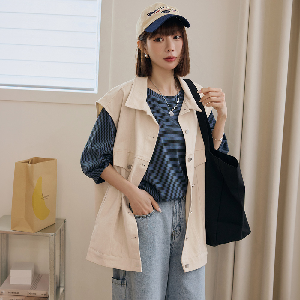 OB 純棉寬鬆落肩牛仔背心 OBEA3932 SS26
