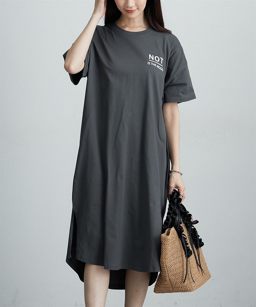 nissen LOGO印花連身裙 (日本女裝大尺碼) NSCOA0126B0004 SS26