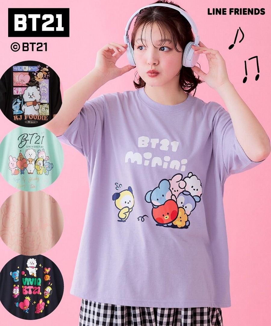 nissen 【BT21】寬鬆版型Tee (日本女裝及大尺碼適用) NSBOY0726B0027 SS26