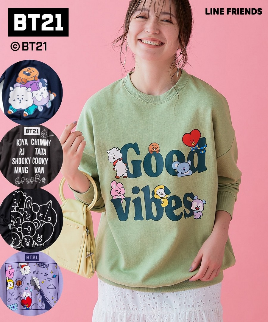 nissen 【BT21】寬鬆版型印花衛衣 (日本女裝及大尺碼適用) NSBOY0726A0014 SS26