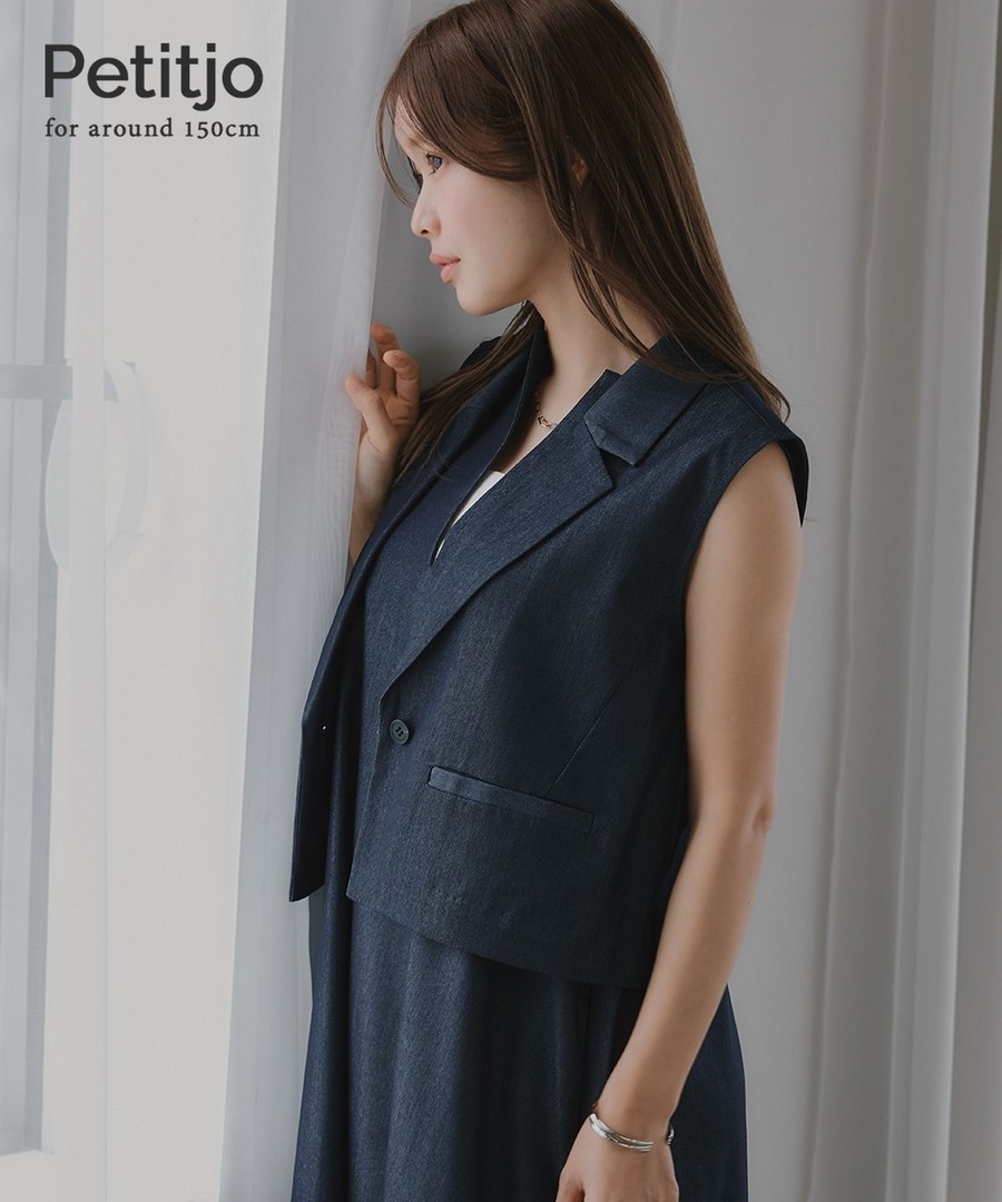 nissen [嬌小尺寸]仿亞麻質感系列背心外套 (日本女裝) NSCSQ0226B0015 SS26