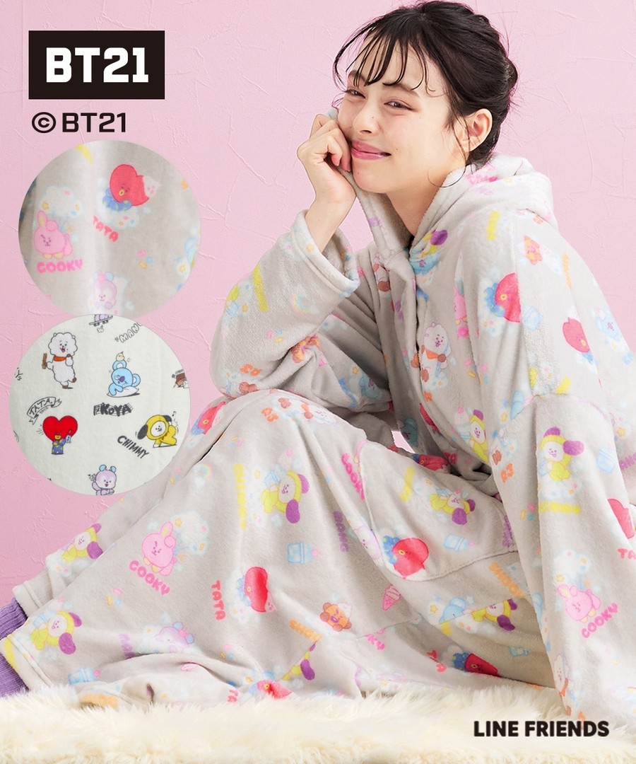 nissen 【BT21】可穿式毛毯 (日本女裝及大尺碼適用) (睡衣及家居服) NSBOY0725E0042 FW25