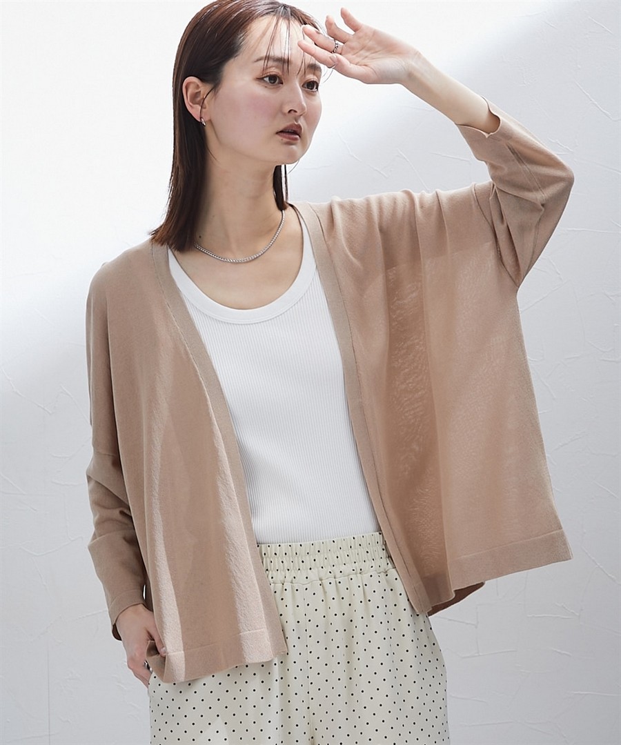 nissen 可洗衣機洗針織寬鬆外套(接觸冷感，不易起球) (日本女裝大尺碼) NSBOY0426B0014 SS26