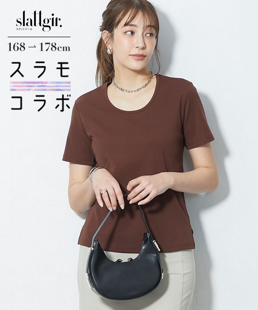 nissen [高挑尺寸]基礎款棉混修身Tee(與高讀者模特共同企劃)  (日本女裝大尺碼) NSVCZ0126B0019 SS26