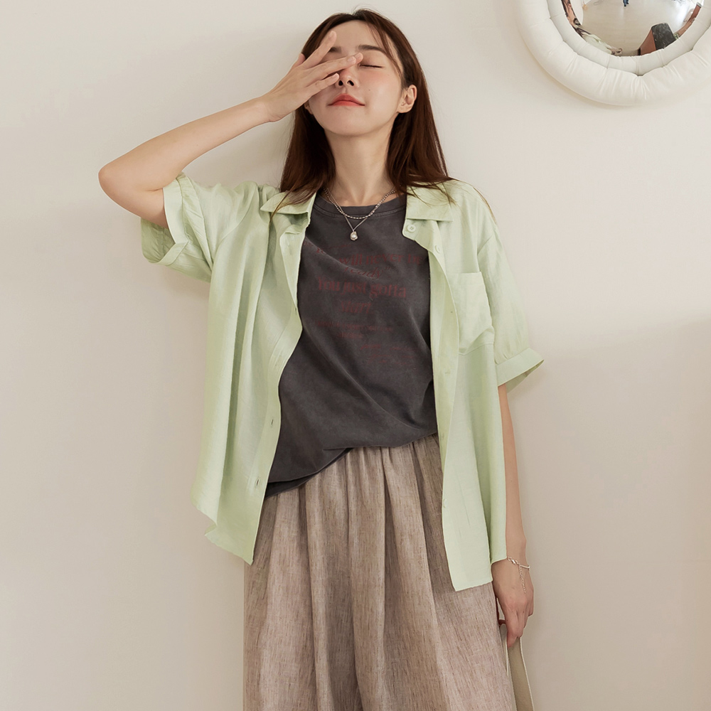 OB 柔軟開襟口袋寬鬆襯衫上衣 OBAB21218 SS26