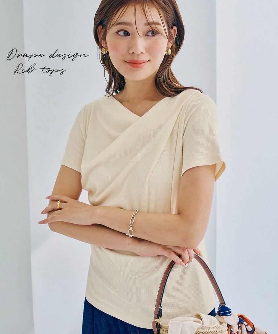 nissen 垂墜設計羅紋上衣 (日本女裝及大尺碼適用) NSBNC0326B0012 SS26
