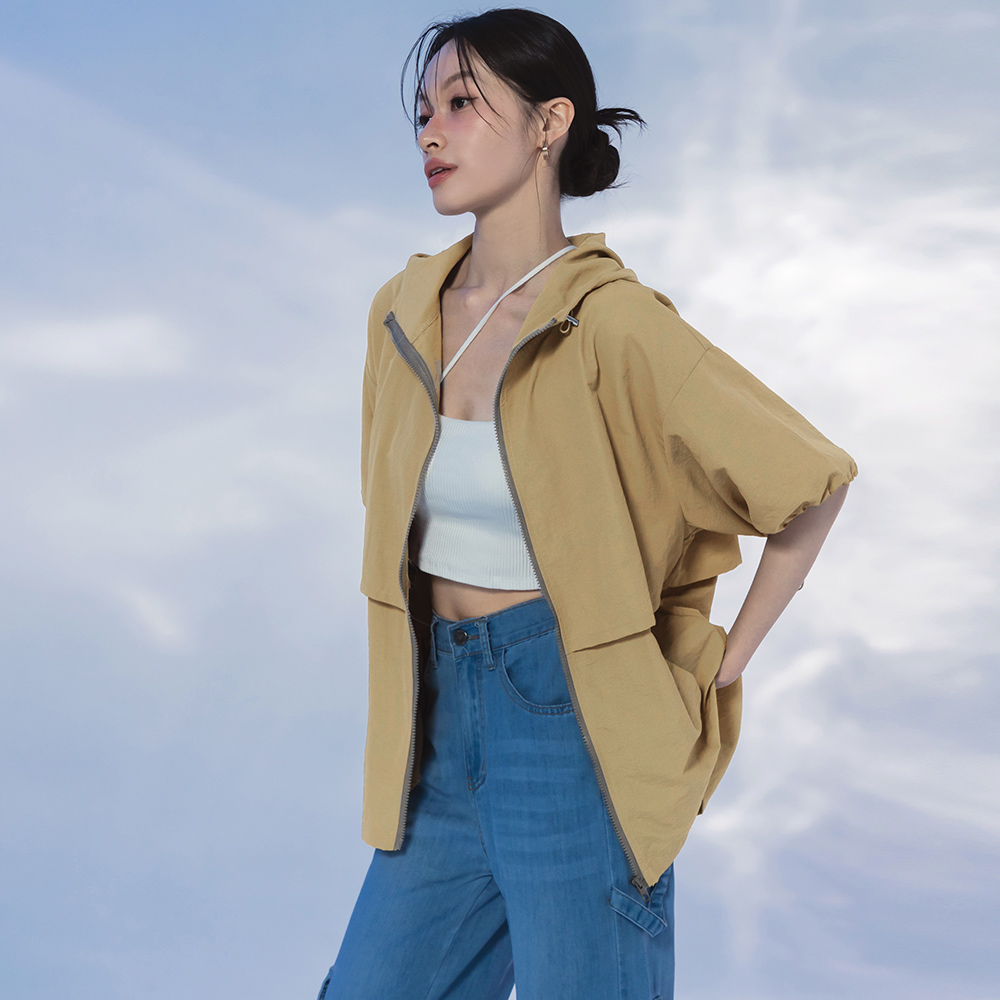 OB 涼感．抗UV拉鍊連帽冰河系防曬外套 OBEA3949 SS26