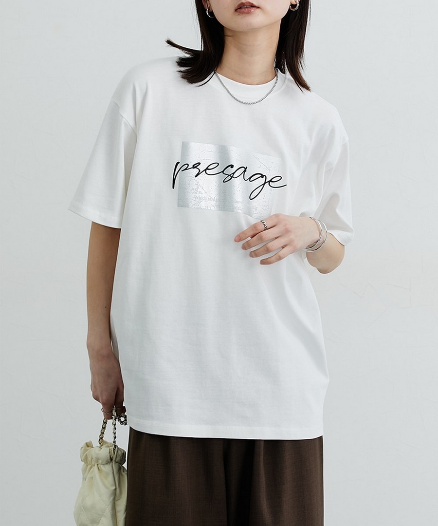 nissen 100%棉燙金LOGO Tee(涼感，防紫外線) (日本女裝) NSBHN0126B0003 SS26