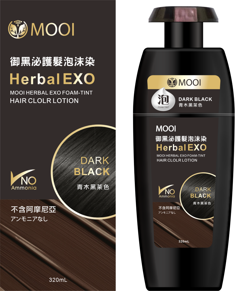 MOOI 御黑泌護髮泡沫染-青木黑茶色320ml