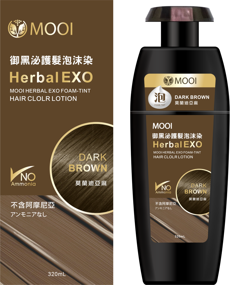 MOOI 御黑泌護髮泡沫染-莫蘭迪亞麻320ml