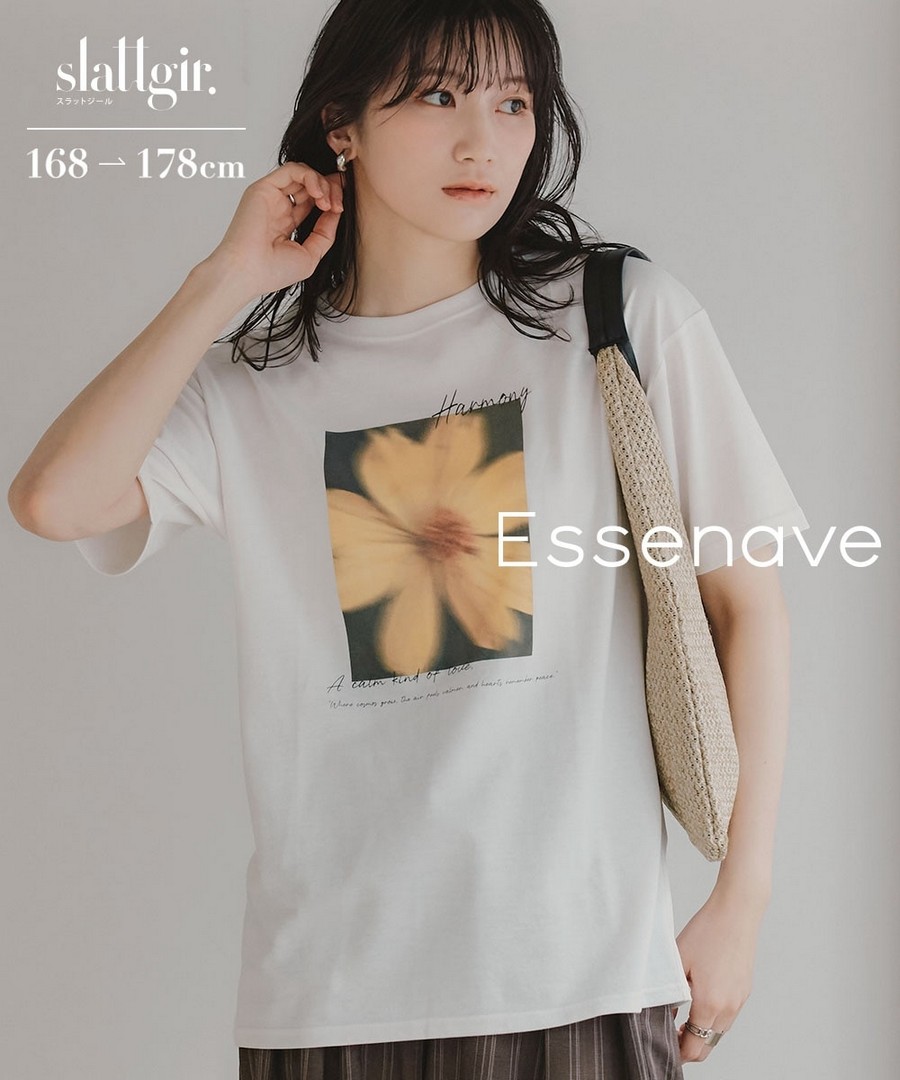nissen [高挑尺寸]寬鬆印花Tee(防UV，接觸冷感)(Essenave) (日本女裝大尺碼) NSALC0226B0007 SS26