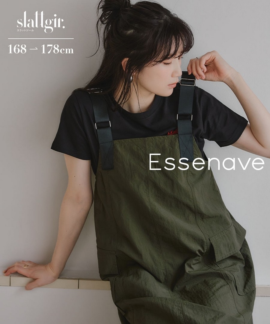 nissen [高挑尺寸]軍裝風傘狀吊帶裙(Essenave) (日本女裝大尺碼) NSCIH0426B0088 SS26