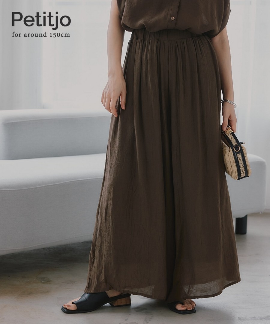 nissen [嬌小尺寸]楊柳縐布喇叭褲裙 (日本女裝) NSVUU0126B0008 SS26