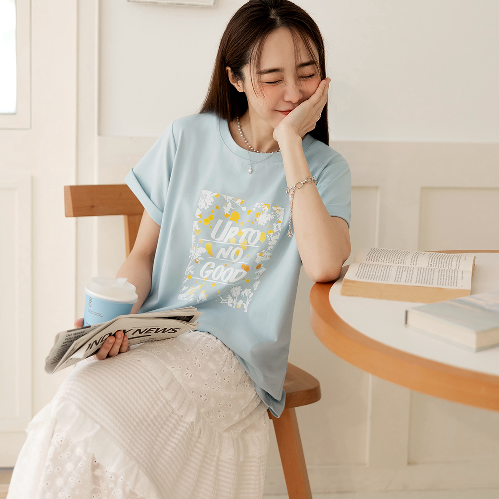 OB 涼感．冰感防曬花草字母印花短袖Tee OBAB21193 SS26