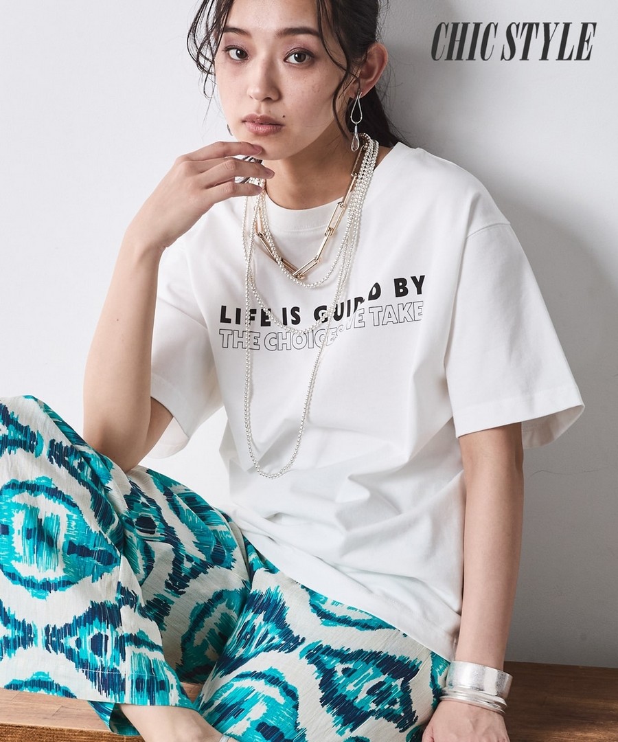 nissen 100%棉後背Logo印花Tee(CHIC STYLE) (日本女裝大尺碼) NSAMR0126C0002 SS26