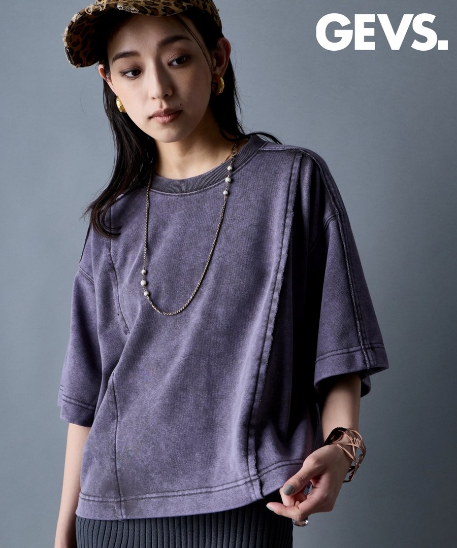 nissen 顏料染色布料復古迷你毛圈上衣(GEVS.) (日本女裝大尺碼) NSAMR0126C0011 SS26