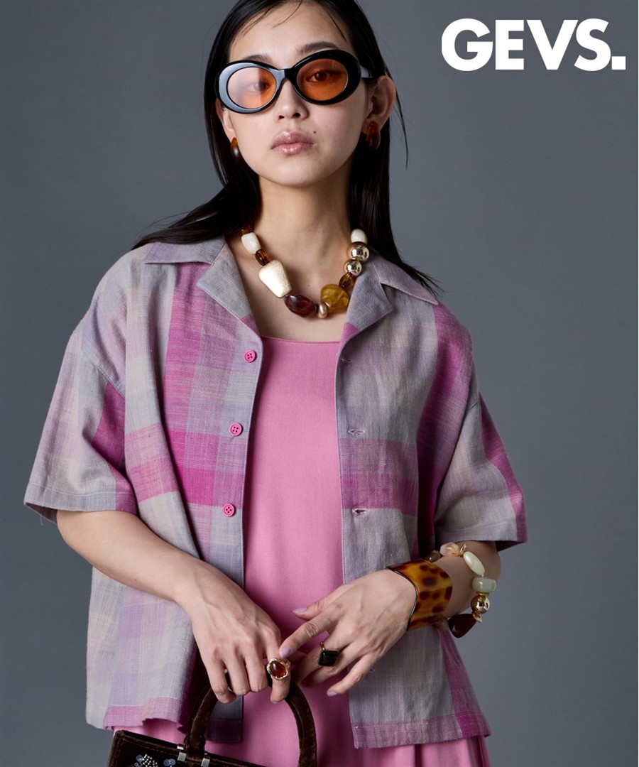 nissen 100%棉格紋襯衫(GEVS.) (日本女裝大尺碼) NSDIA0126C0001 SS26