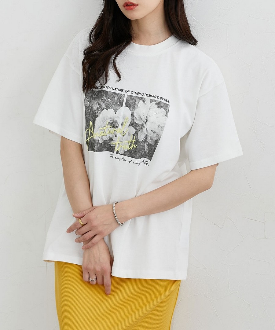 nissen 100%棉照片印花Tee(接觸冷感) (日本女裝) NSBHN0126B0005 SS26