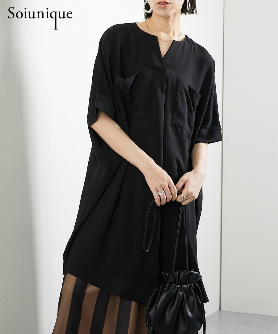 nissen V領胸袋寬鬆襯衫(接觸冷感)(Soiunique) (日本女裝) NSBKX1226C0001 SS26