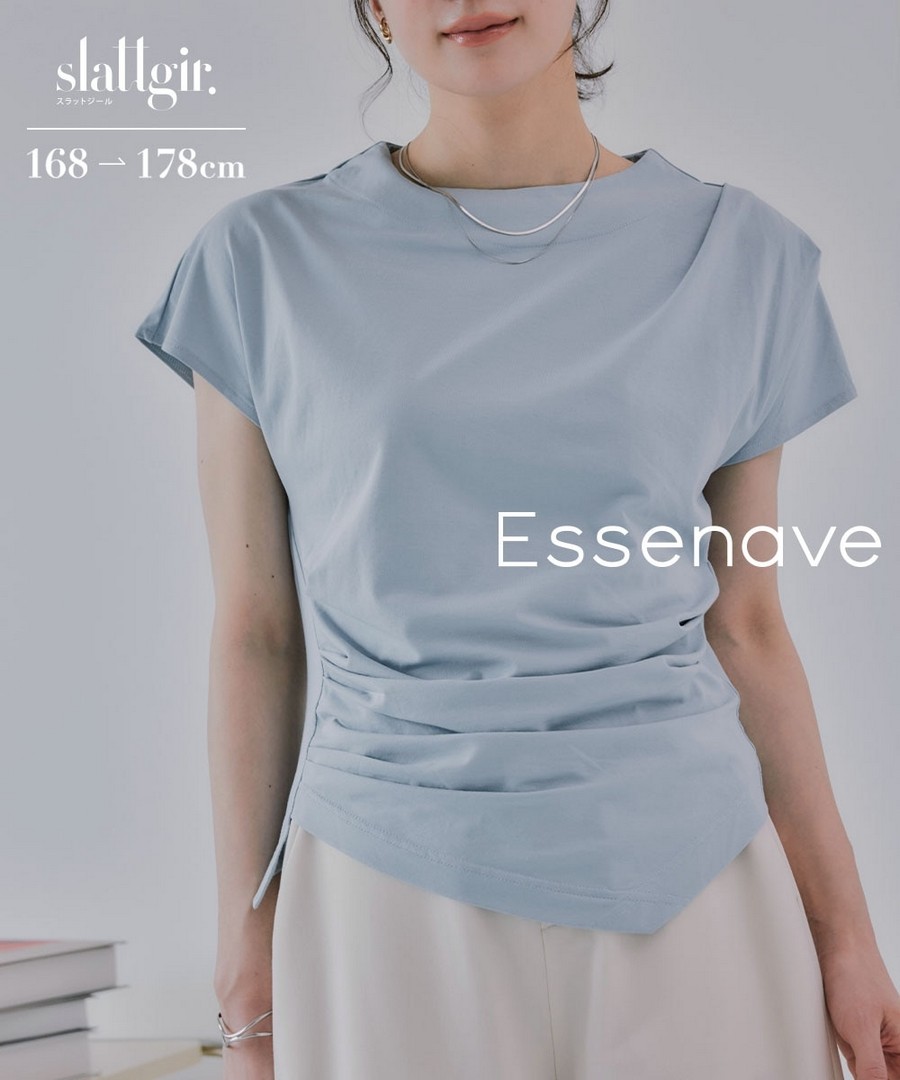 nissen [高挑尺寸]垂墜設計Tee(Essenave) (日本女裝大尺碼) NSDGM0126B0003 SS26