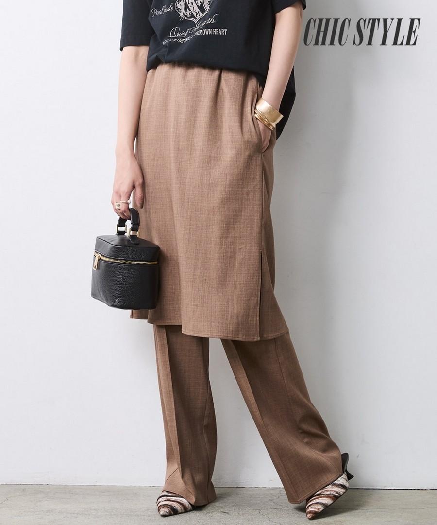 nissen 拼接長裙褲(CHIC STYLE) (日本女裝大尺碼) NSAMR0126C0016 SS26