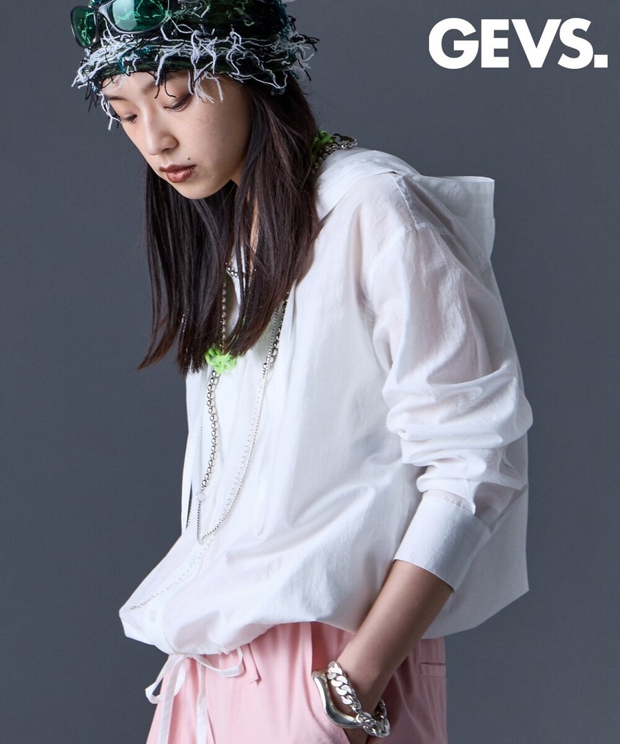 nissen 透膚連帽襯衫(GEVS.) (日本女裝大尺碼) NSAMR0126C0019 SS26