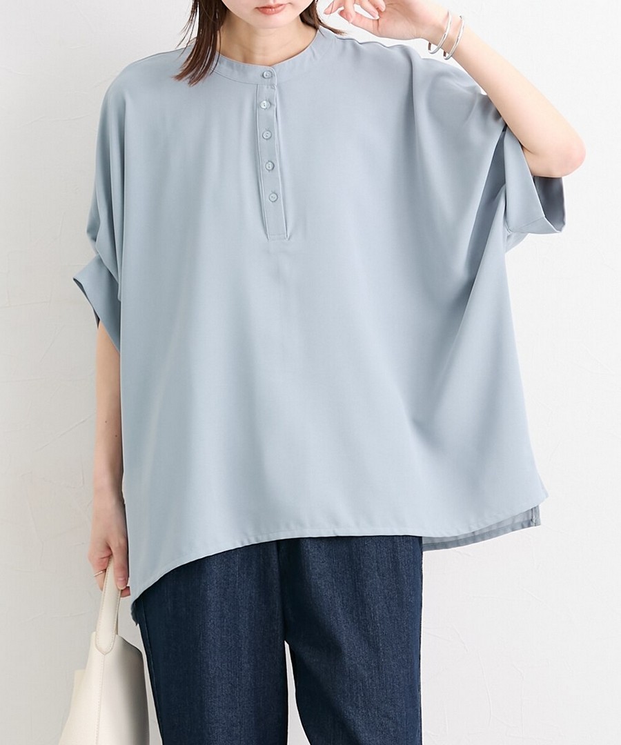 nissen 亨利領蝙蝠袖上衣 (日本女裝及大尺碼適用) NSBKX1726B0036 SS26