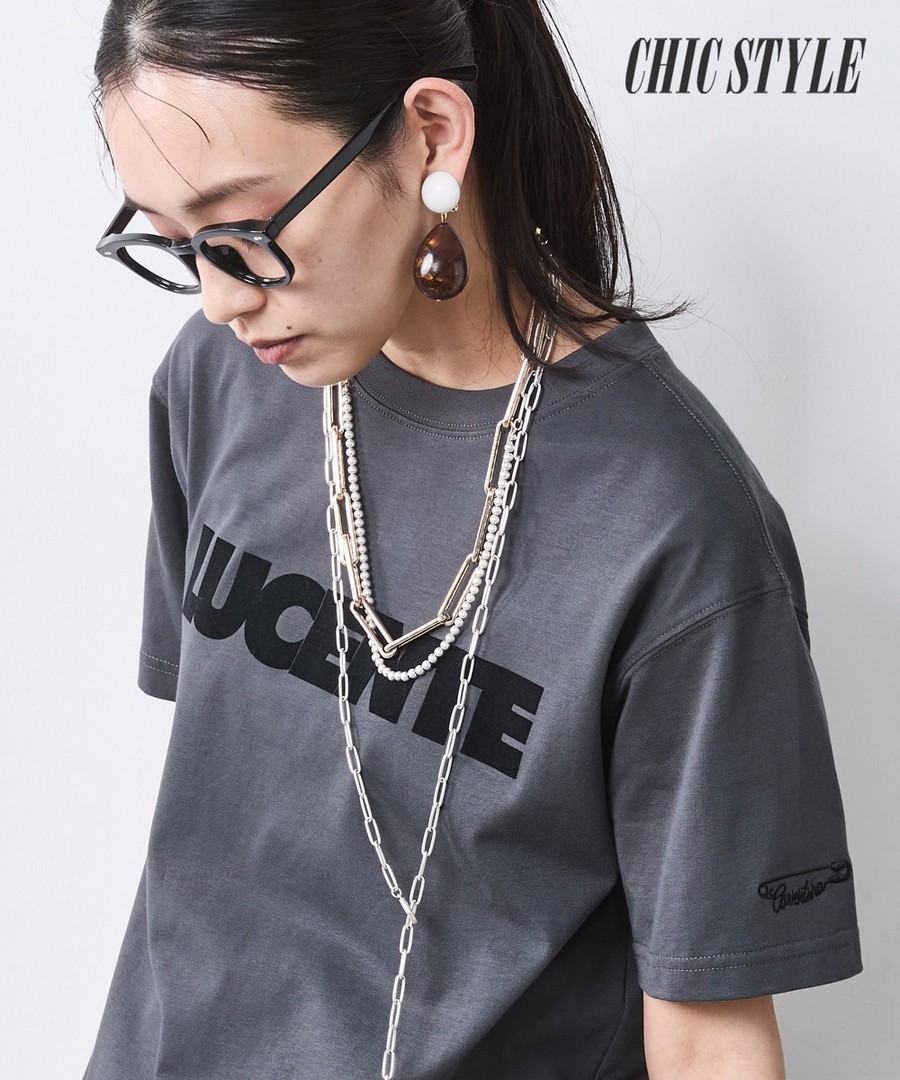 nissen 100%棉LOGO印花Tee(CHIC STYLE) (日本女裝大尺碼) NSDER0126C0012 SS26