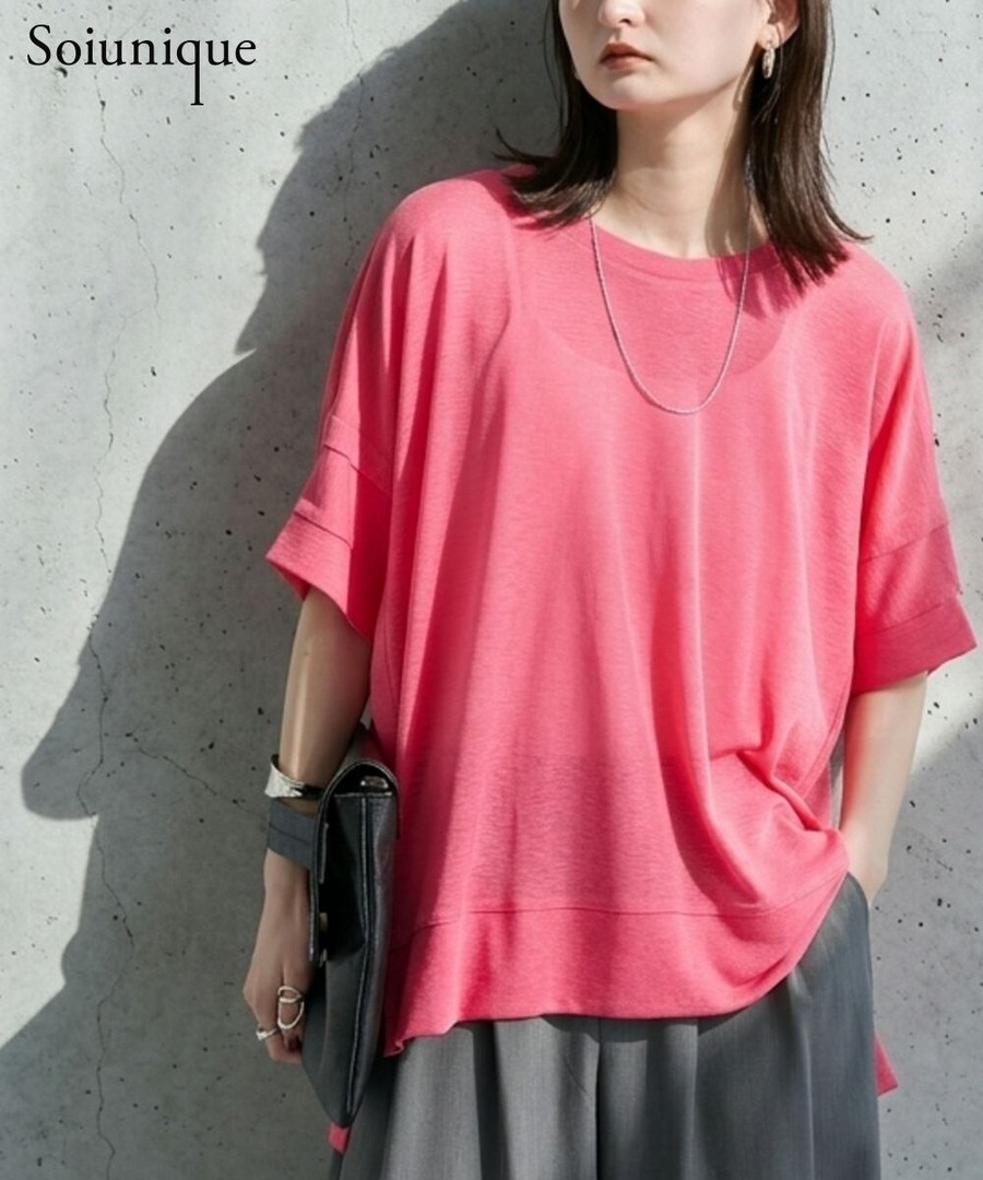 nissen 透膚竹節紋褶襉設計短袖上衣(Soiunique) (日本女裝) NSBKX1226B0005 SS26