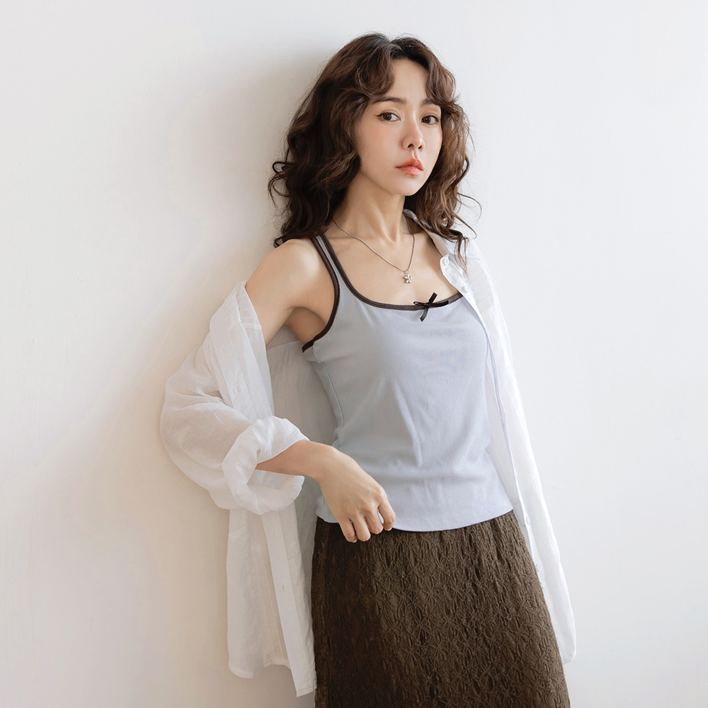 OB 神超值．方領撞色滾邊美背針織背心 OBGA572 SS26