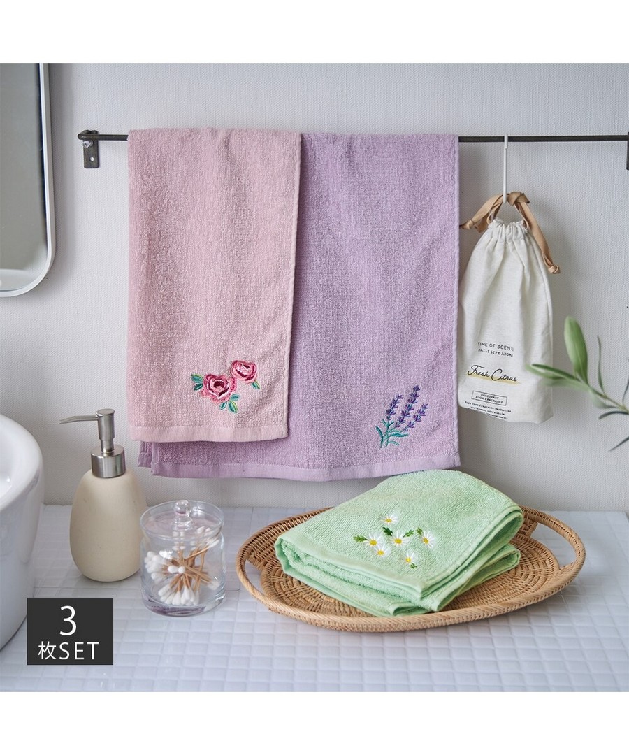 nissen Botanical Days 花卉款面巾3色組 (日本家品) NSCUM0126N0019 SS26