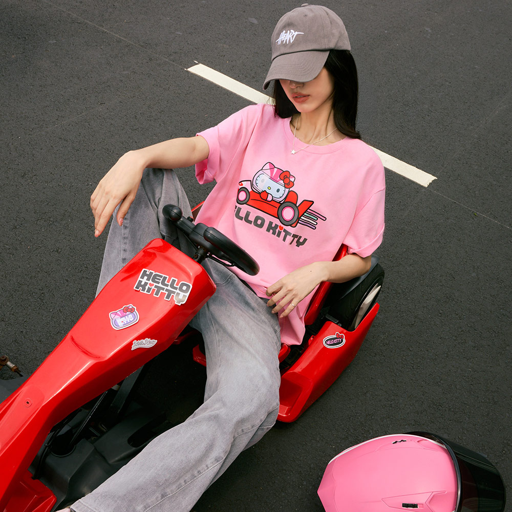 OB KITTY 甜酷疾速．賽車KITTY水洗短袖TEE OBIK0090 SS26